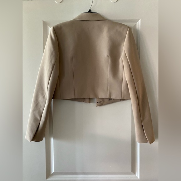 Zara Taupe Cropped Blazer Size S - Picture 8 of 8